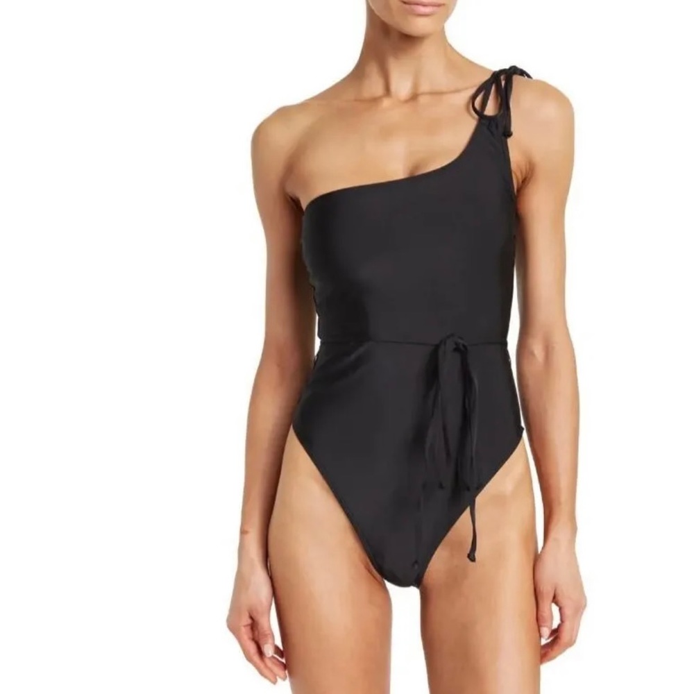 New Good American Shine One Shoulder 1pc Swimsuit Sz‎ 2